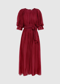 Emma Midi Dress - Burgundy