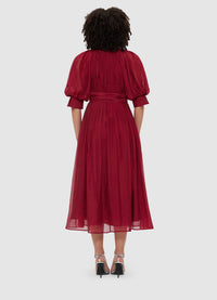 Emma Midi Dress - Burgundy