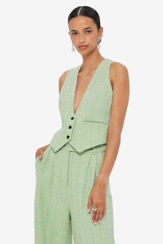 Anna-May Tweed Vest - Caledon Green