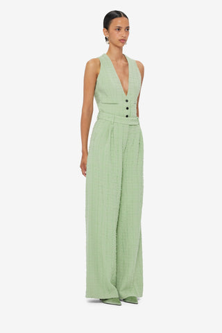 Elisha Tweed Wide Leg Pants - Caledon Green