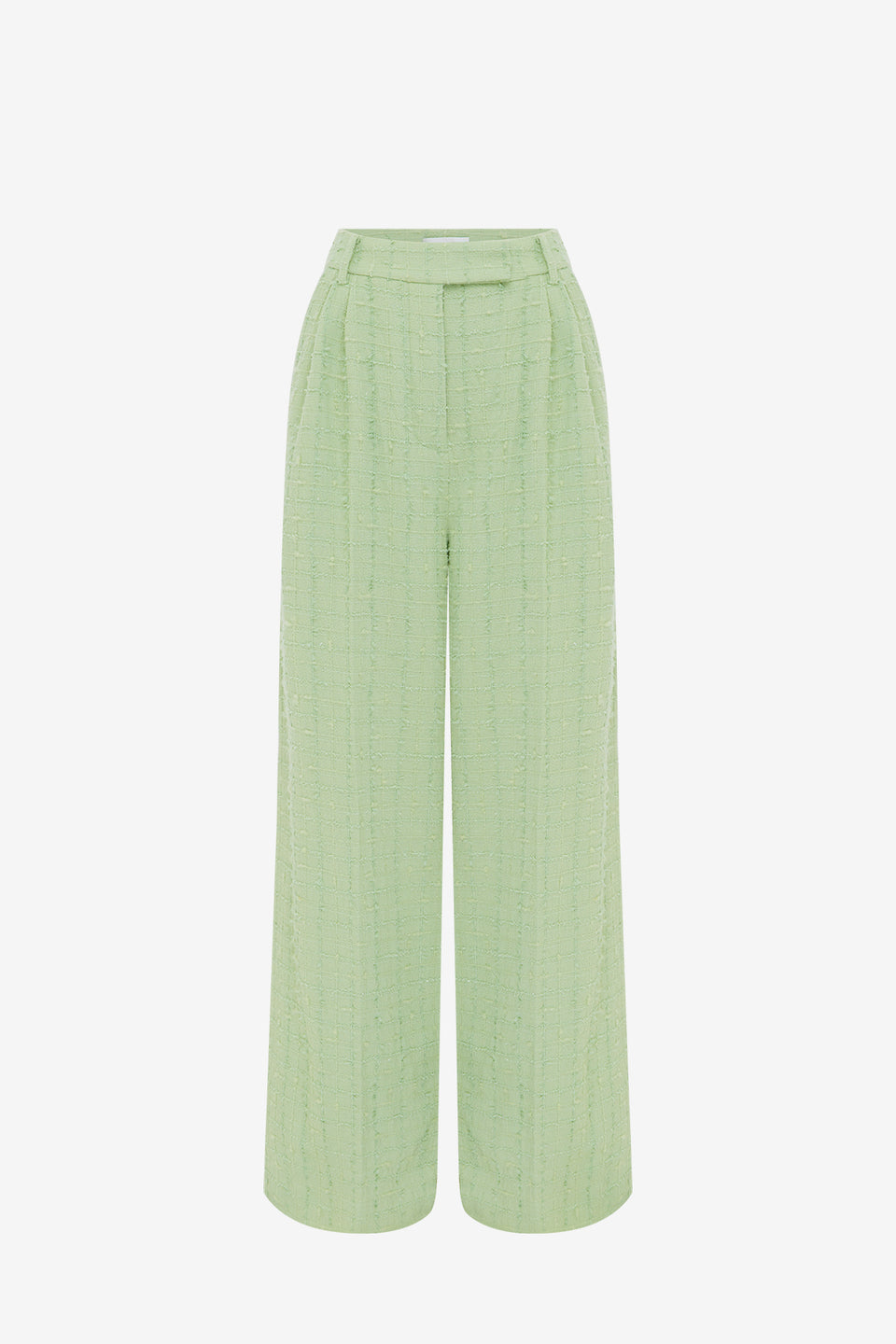 Exclusive LEO LIN Elisha Tweed Wide Leg Pants - Caledon Green