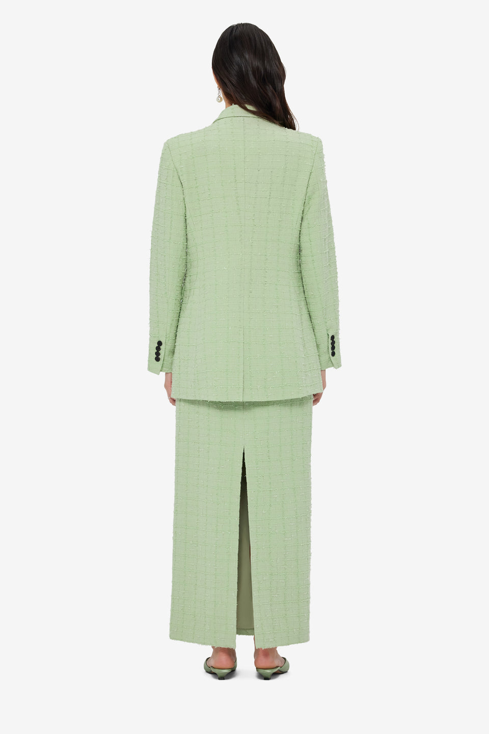 Jazlyn Tweed Blazer - Caledon Green