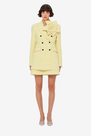 Jazlyn Tweed Blazer - Sorbet Yellow