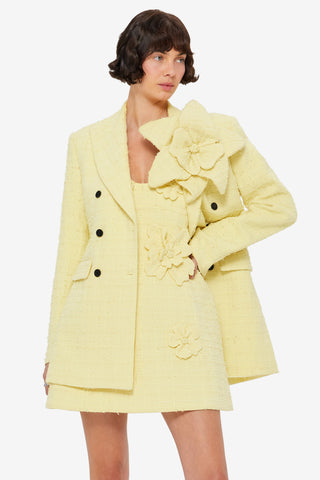 Jazlyn Tweed Blazer - Sorbet Yellow