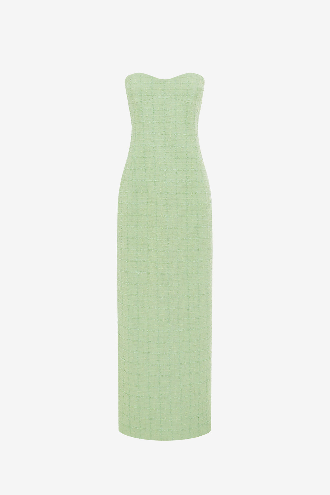 Exclusive LEO LIN Zayna Tweed Bustier Maxi Dress - Caledon Green