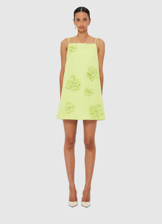 Exclusive LEO LIN Leia Petal Mini Dress - Chartreuse