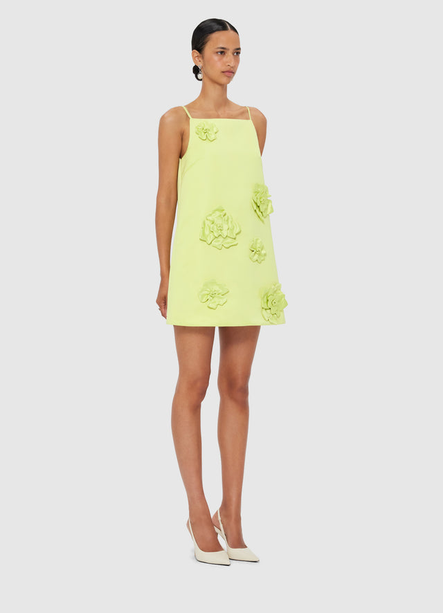 Exclusive LEO LIN Leia Petal Mini Dress - Chartreuse