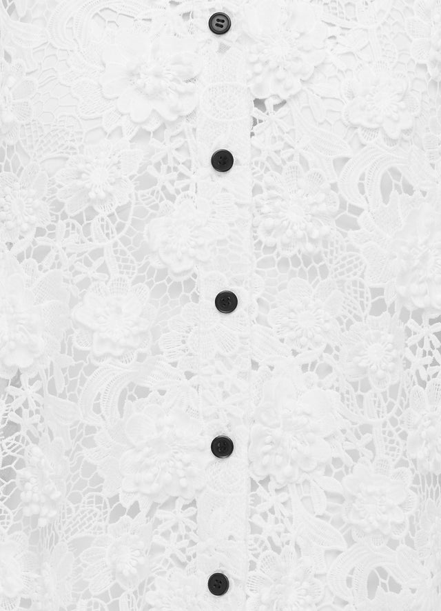 Exclusive LEO LIN Sabrina Lace Shirt - Snow