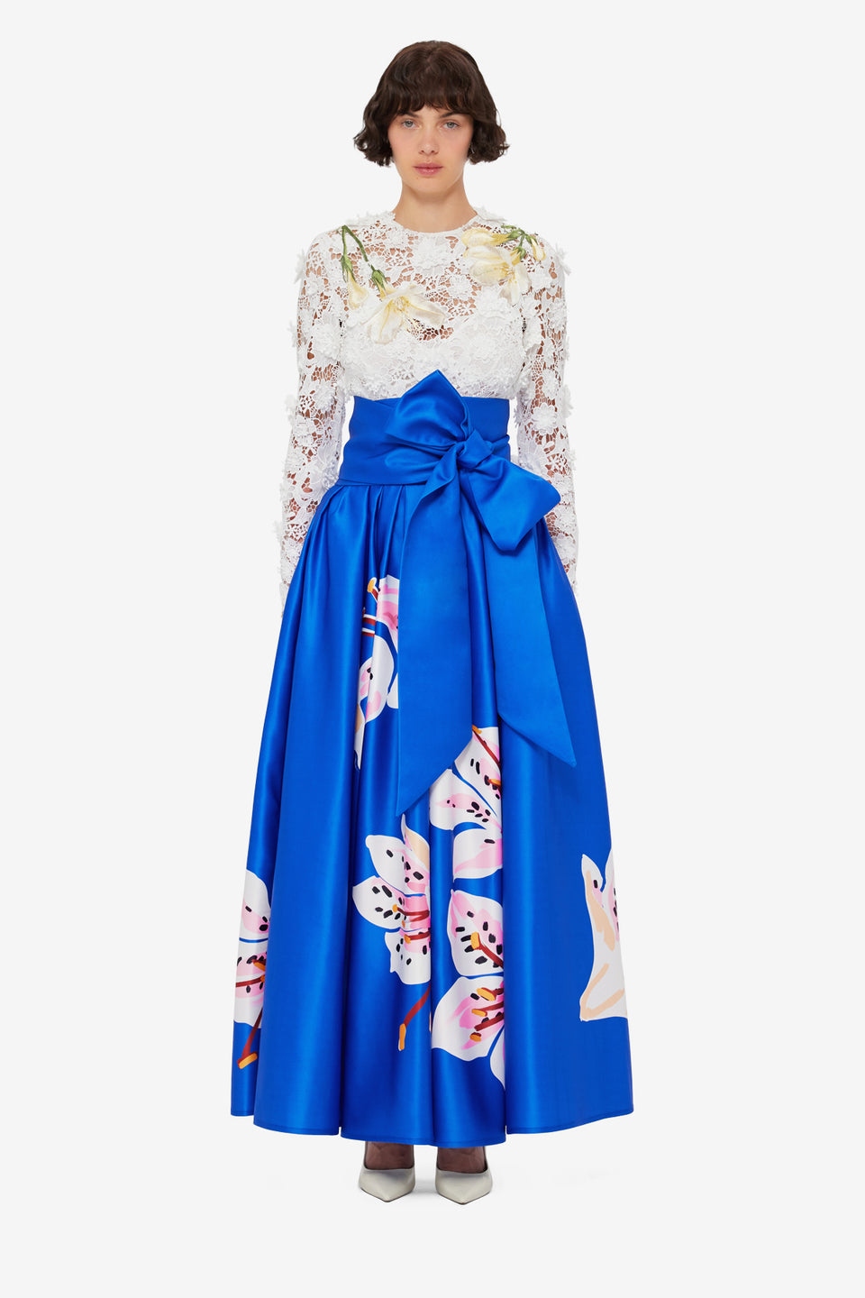 Valerie Maxi Skirt - Lily Print in Cobalt