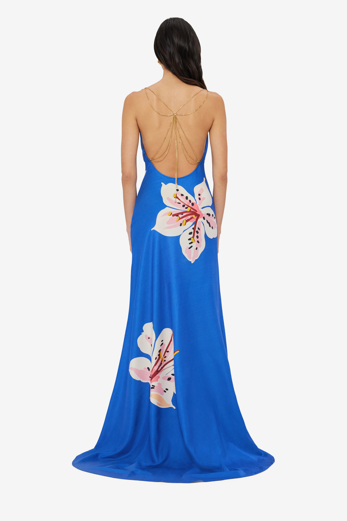 Imogen Gown - Lily Print in Cobalt