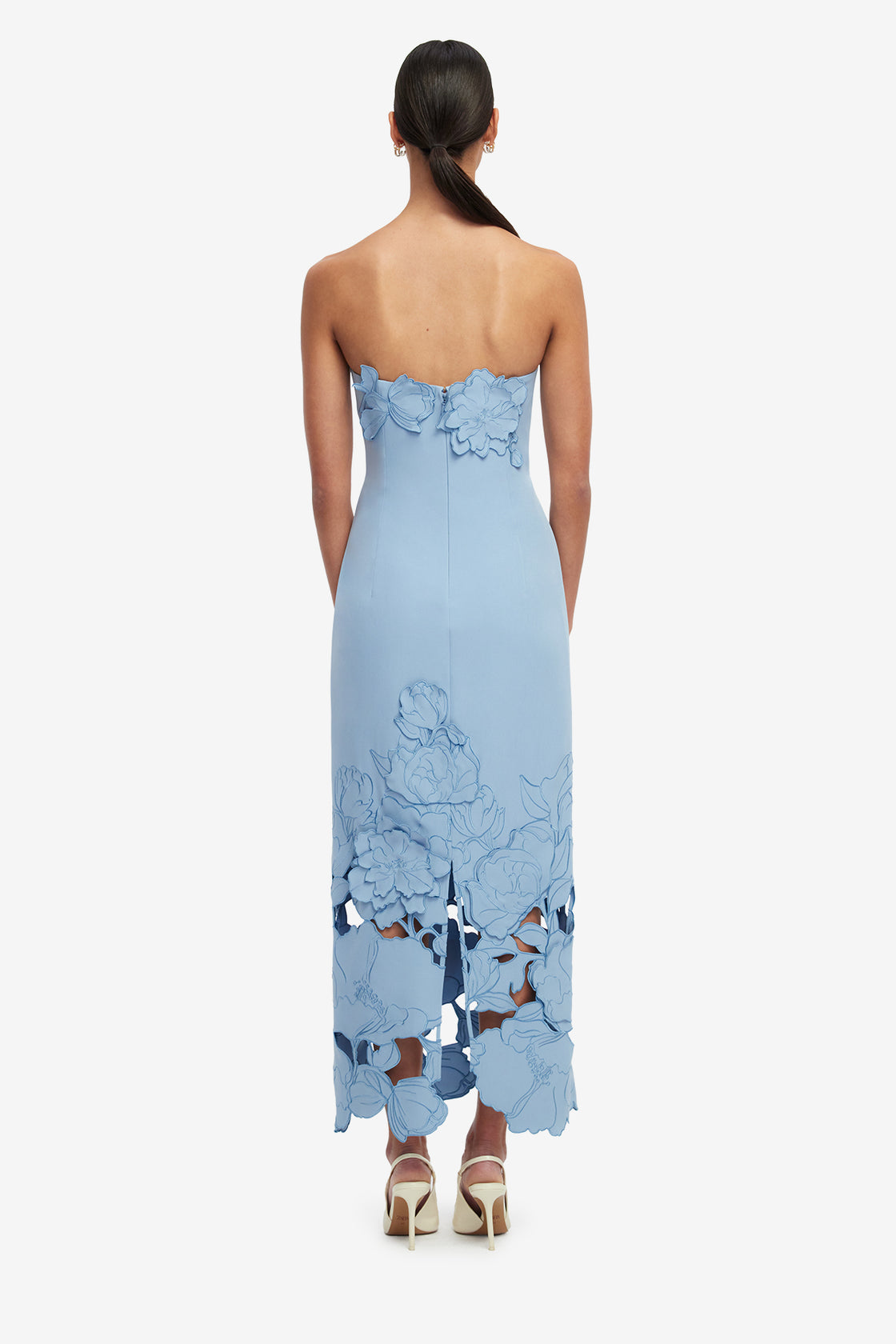 Rayna Appliqué Bustier Maxi Dress - Baby Blue