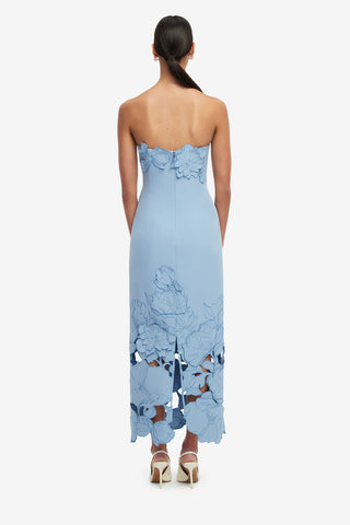 Rayna Appliqué Bustier Maxi Dress - Baby Blue