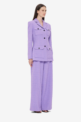 Edith Tweed Pocket Blazer - Violet