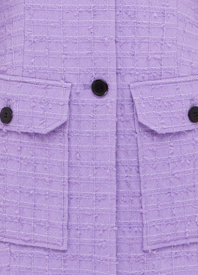 Exclusive LEO LIN Edith Tweed Pocket Blazer - Violet