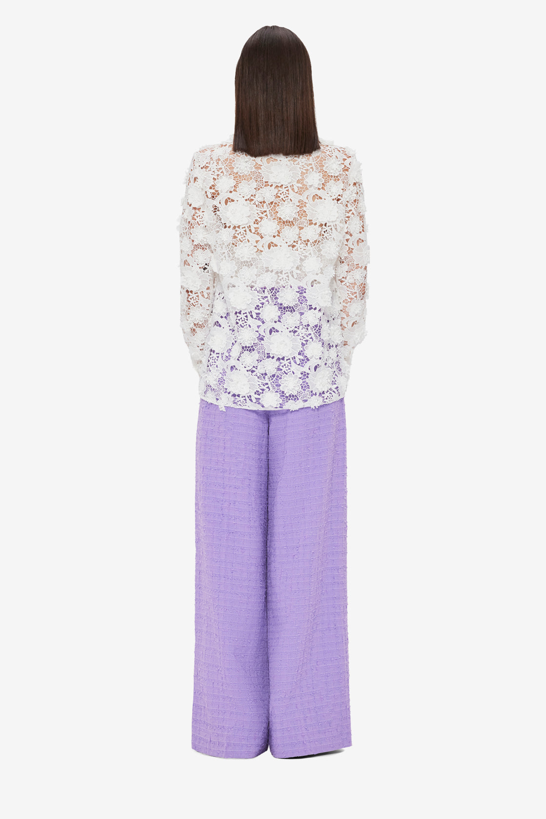 Exclusive LEO LIN Sabrina Lace Shirt - Snow