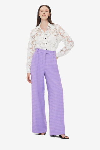 Exclusive LEO LIN Sabrina Lace Shirt - Snow