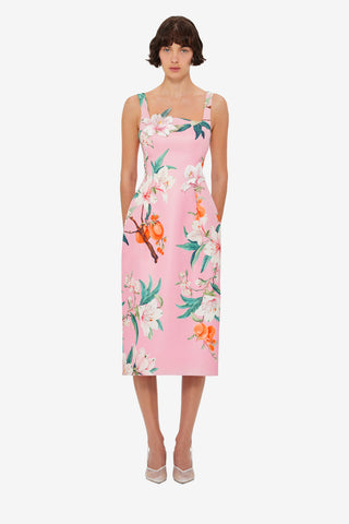 Larissa Midi Dress - Lavish Print in Pink