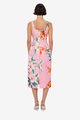 Larissa Midi Dress - Lavish Print in Pink Dress Midi