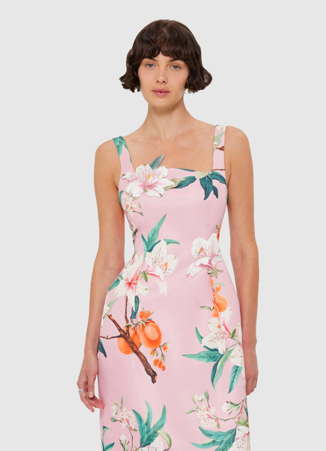 Exclusive LEO LIN Larissa Midi Dress - Lavish Print in Pink