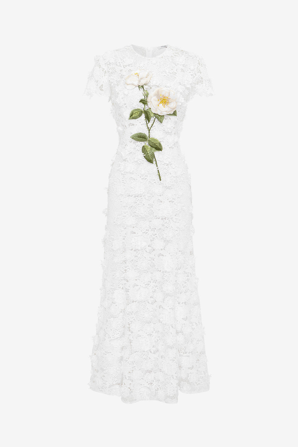 Exclusive LEO LIN Monique Embroidered Lace Maxi Dress - Snow