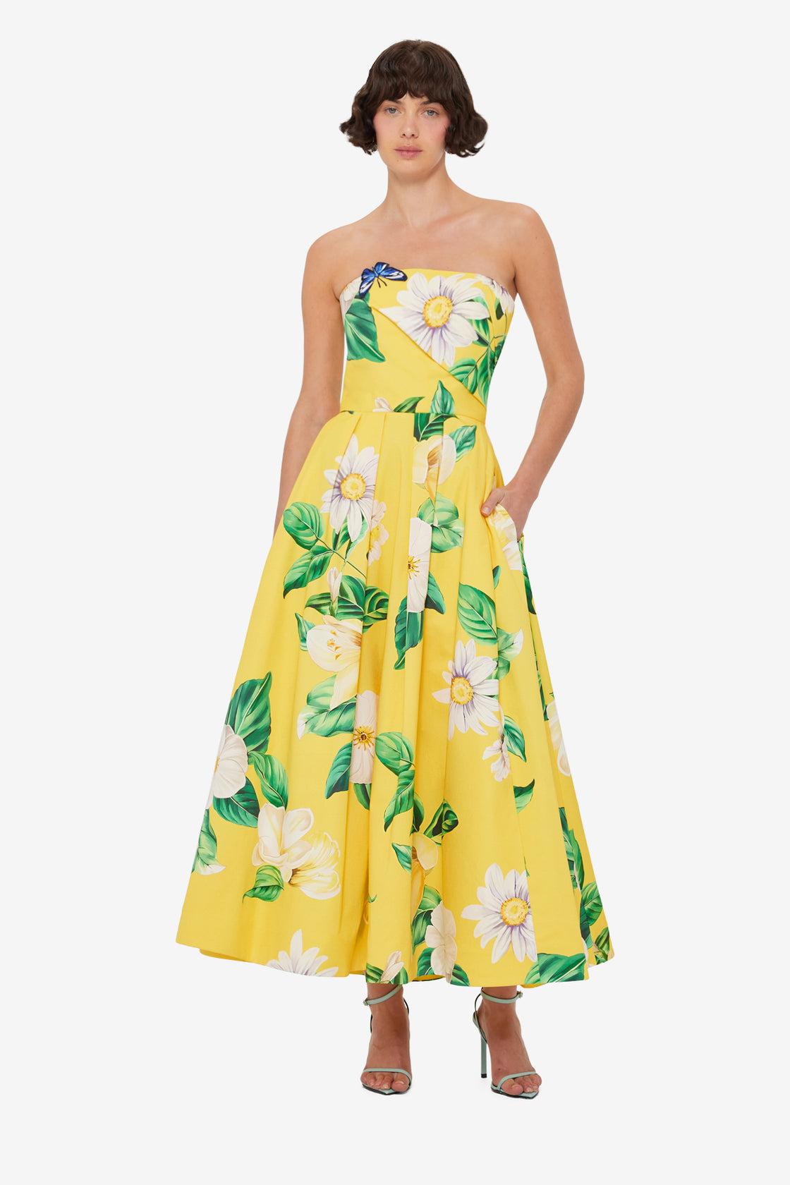 Lynn Bustier Midi Dress - Joie Print in Sunshine