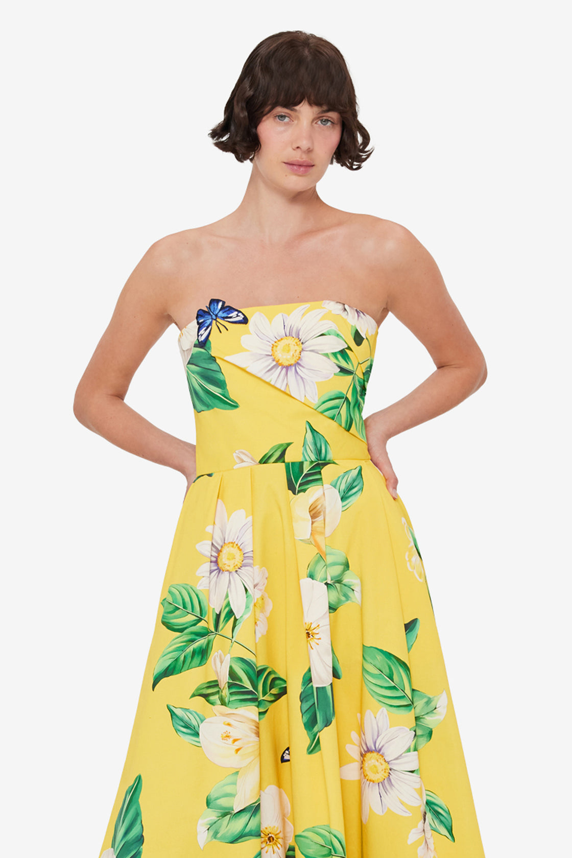 Lynn Bustier Midi Dress - Joie Print in Sunshine