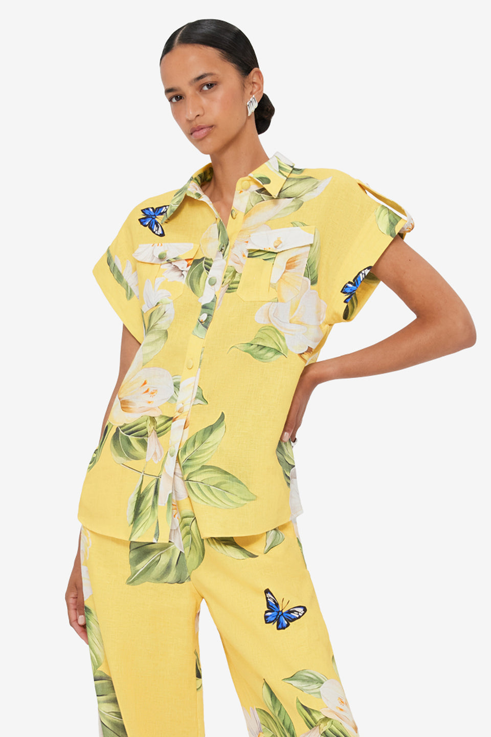 Exclusive LEO LIN Catarina Blouse - Joie Print in Sunshine