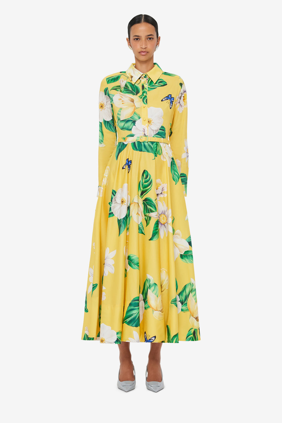 Exclusive LEO LIN Zara Shirt Midi Dress - Joie Print in Sunshine