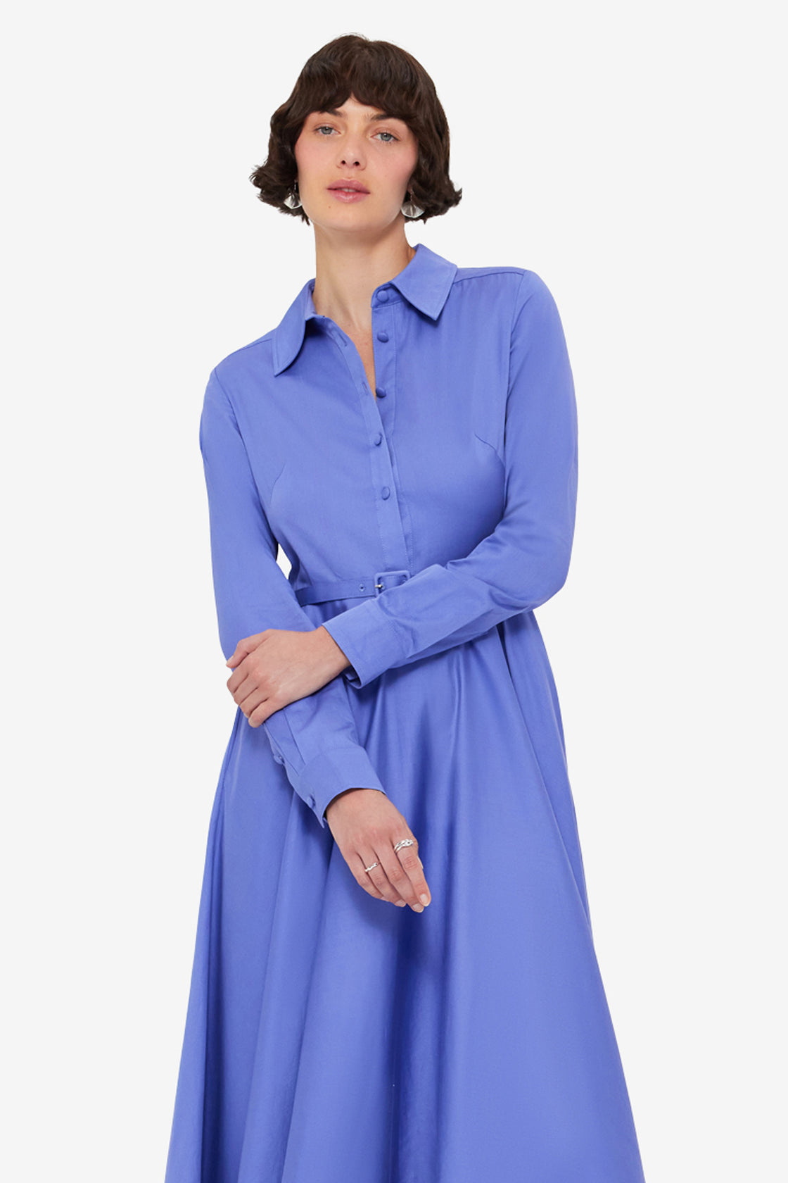 Zara Shirt Midi Dress - Moonlight