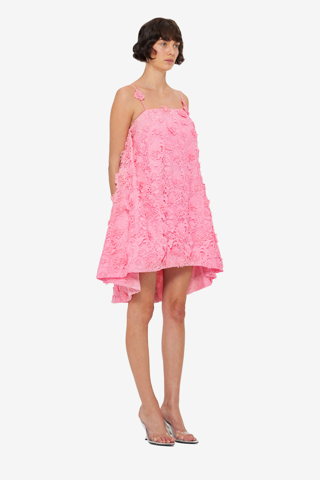 Fifi Lace Mini Dress - Bubblegum
