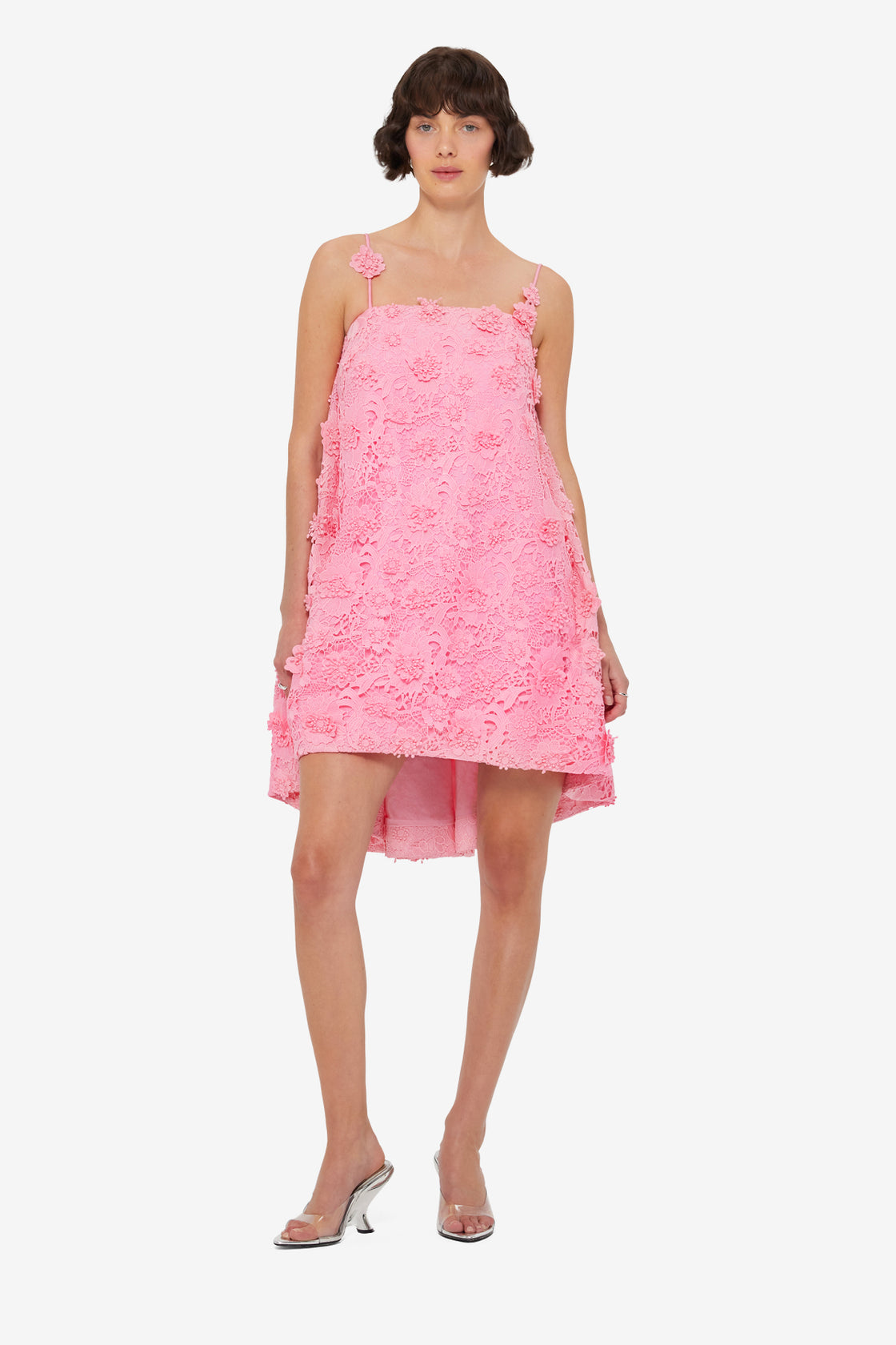Fifi Lace Mini Dress - Bubblegum