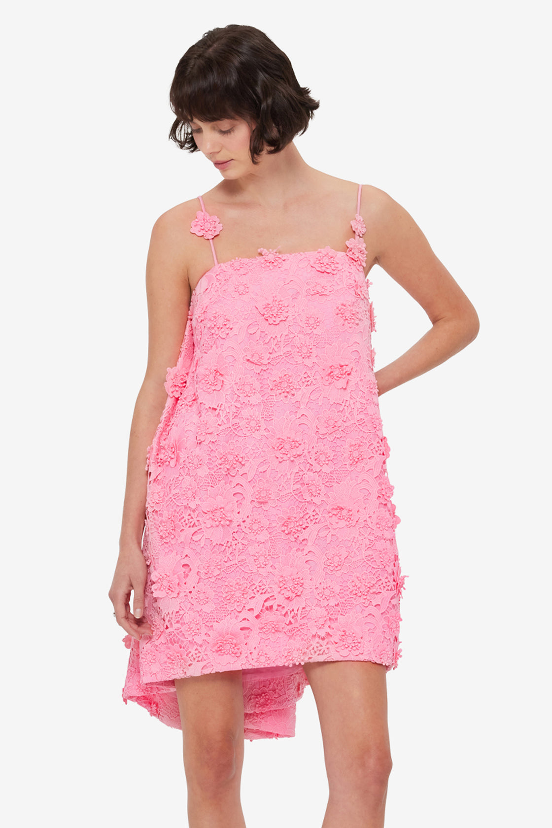 Fifi Lace Mini Dress - Bubblegum