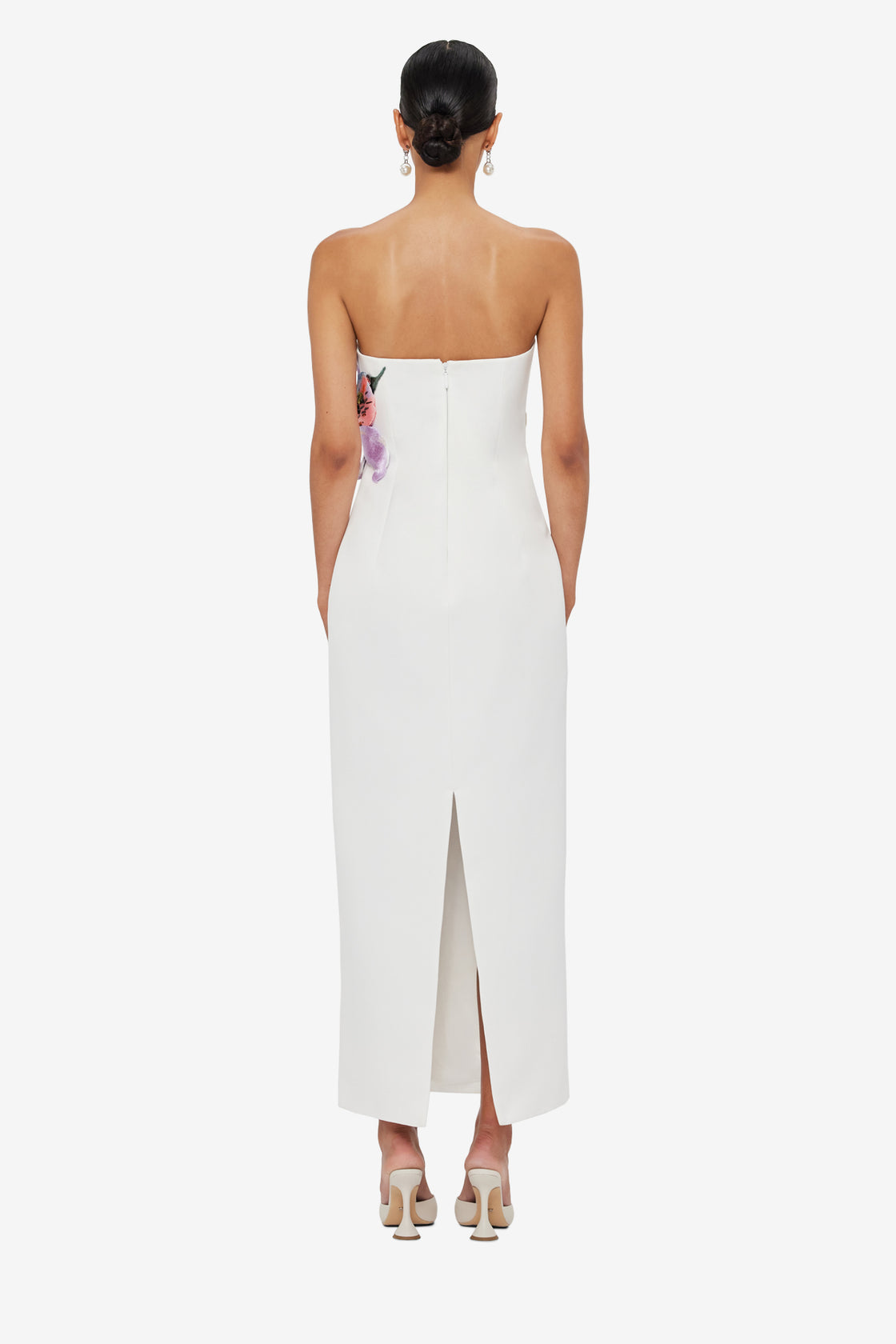 Rayna Appliqué Floral Maxi Dress - Lily Print in Snow