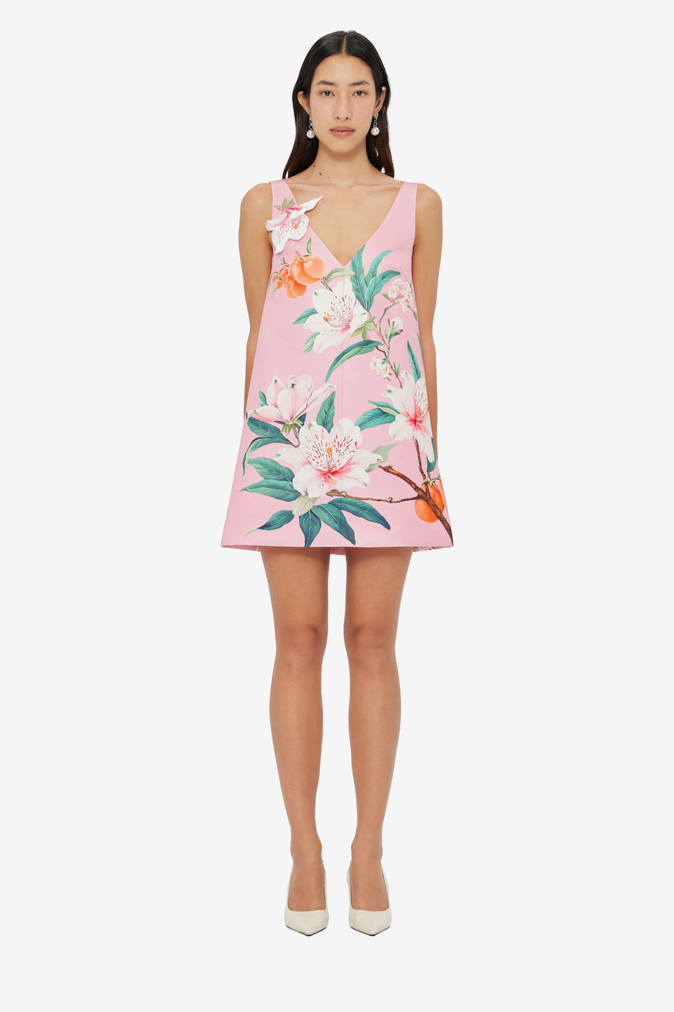 Kaelyn V Neck Mini Dress - Lavish Print in Pink