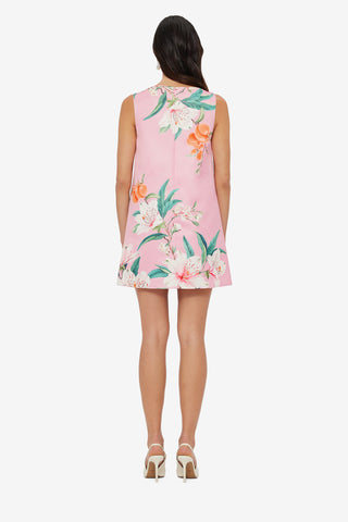 Kaelyn V Neck Mini Dress - Lavish Print in Pink