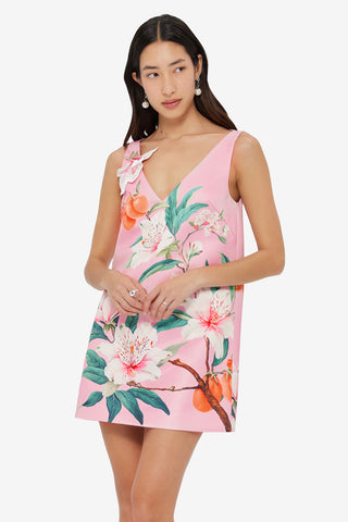 Kaelyn V Neck Mini Dress - Lavish Print in Pink