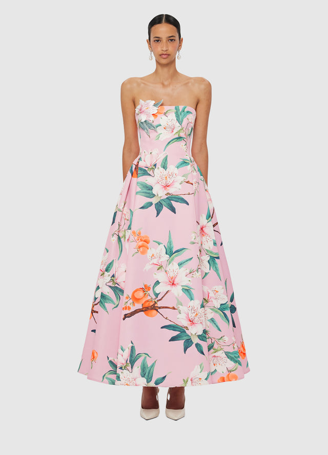 Exclusive LEO LIN Nora Bustier Maxi Dress - Lavish Print in Pink