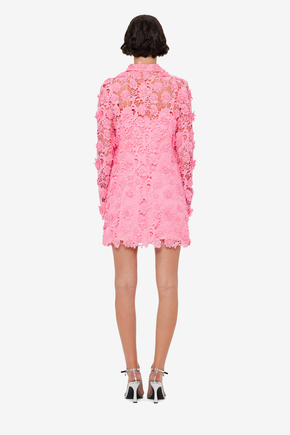 Acacia Lace Shirt Mini Dress - Bubblegum