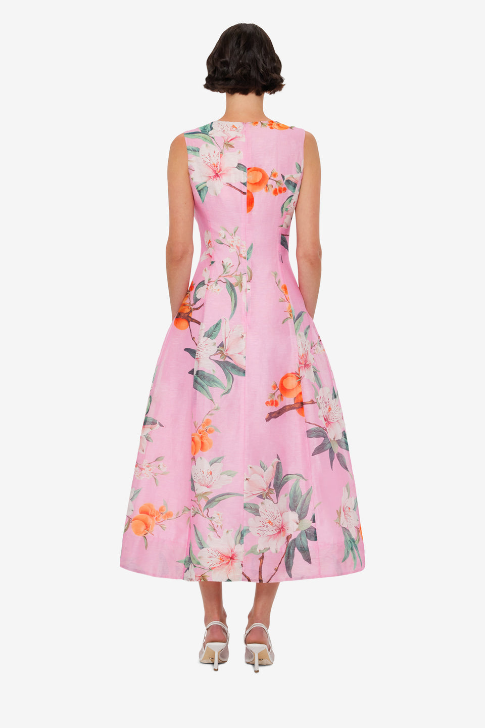 Cleo Printed Sleeveless Midi Dress - Lavish Print in Pink