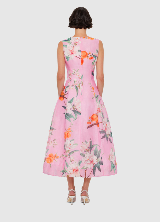 Exclusive LEO LIN Cleo Printed Sleeveless Midi Dress - Lavish Print in Pink