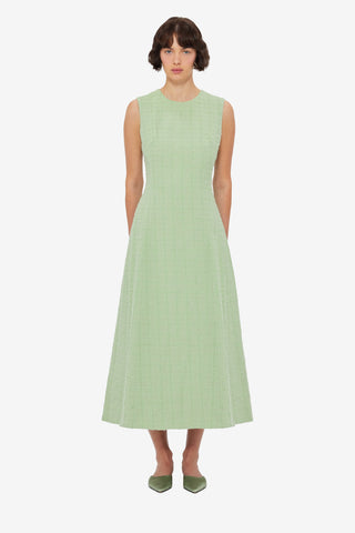 Cleo Tweed Midi Dress - Caledon Green