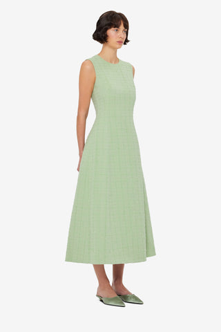 Cleo Tweed Midi Dress - Caledon Green