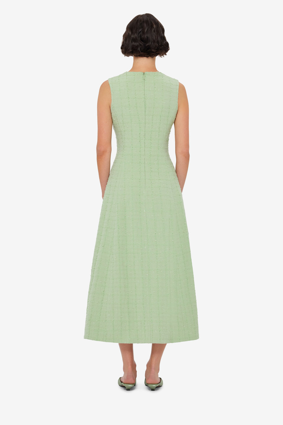 Cleo Tweed Midi Dress - Caledon Green