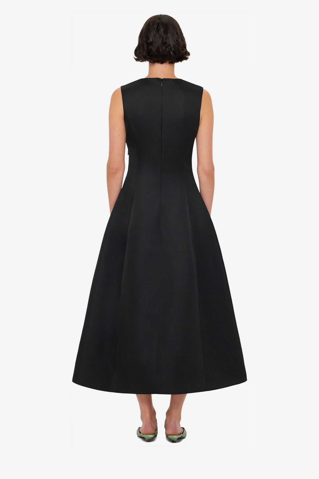 Cleo Embellished Sleeveless Midi Dress - White Rose Print