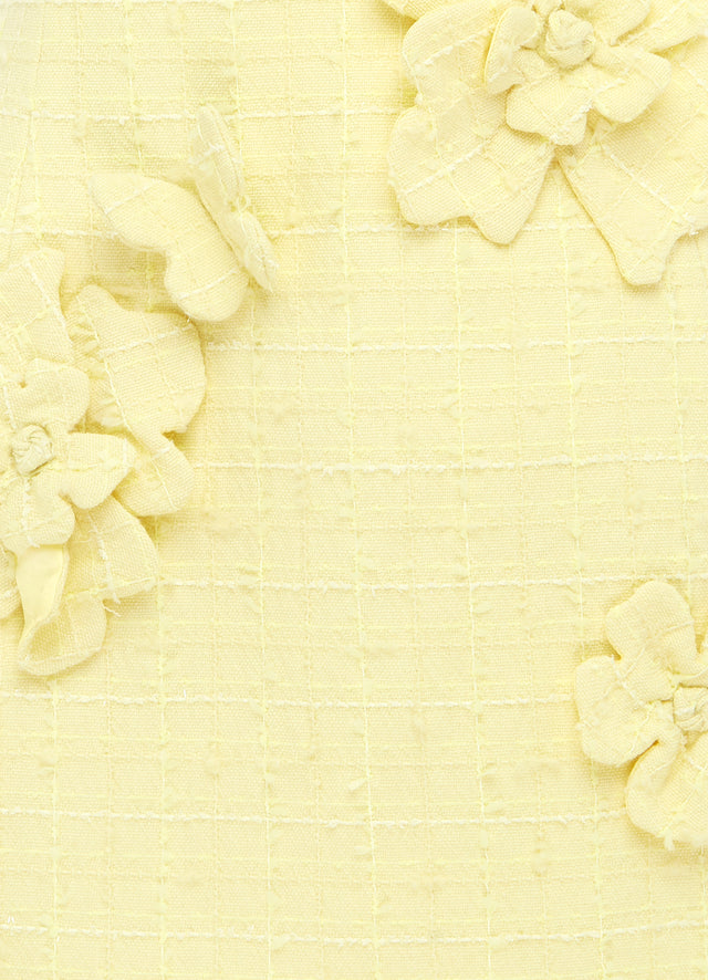 Exclusive LEO LIN Rosario Tweed Petal Bustier Mini Dress - Sorbet Yellow