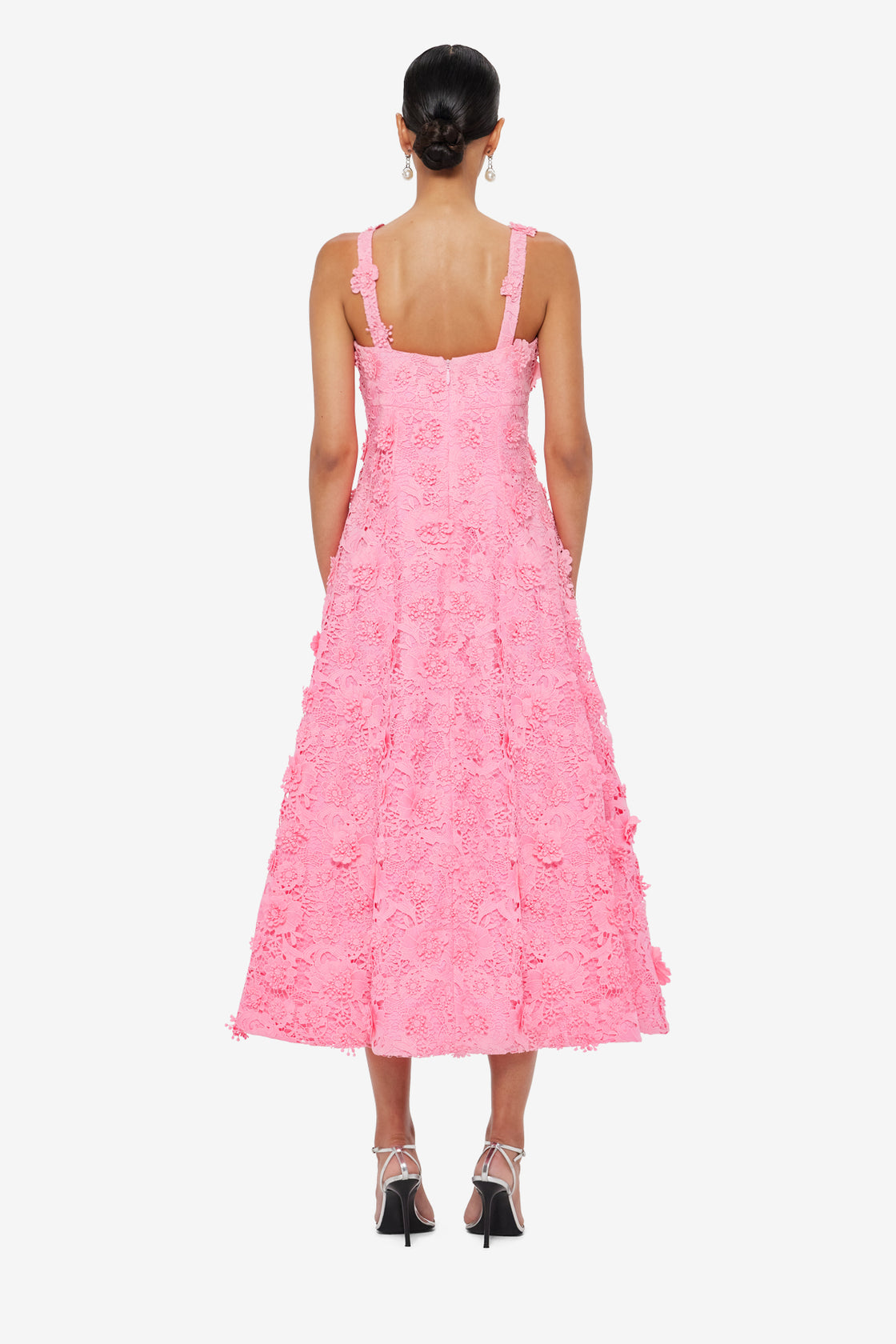 Odette Lace Midi Dress - Bubblegum