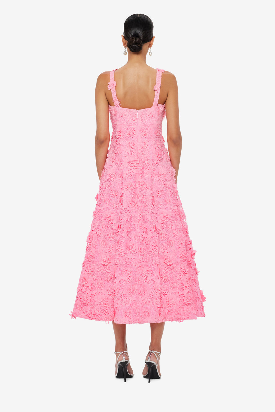 Odette Lace Midi Dress - Bubblegum