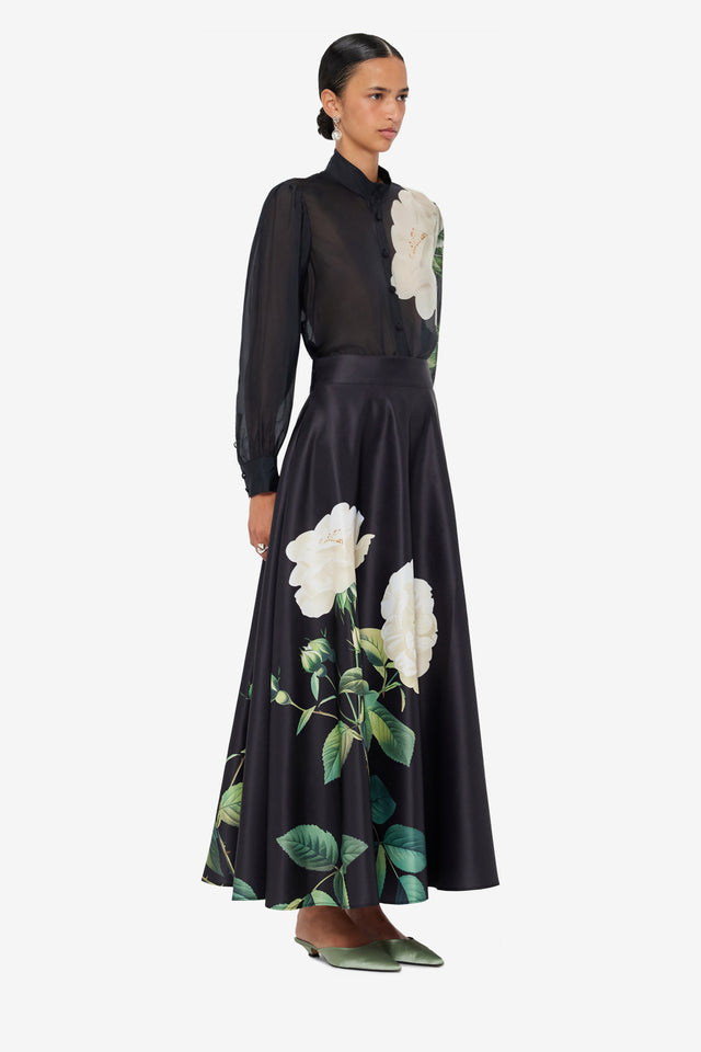 Exclusive LEO LIN Alma Blouse - White Rose Print