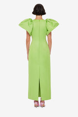Lucinda Embellished Maxi Dress - Lily Print in Parakeet Dress Maxi