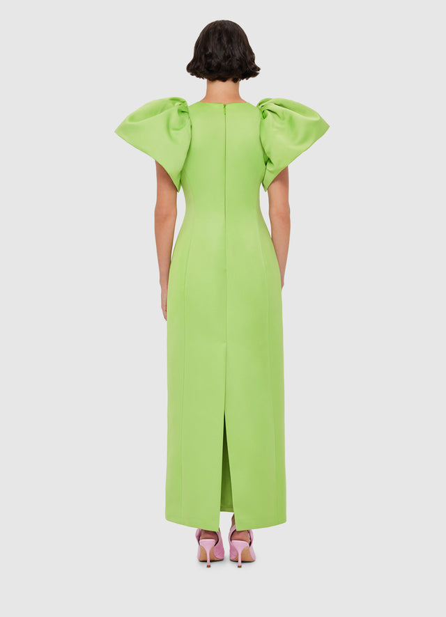 Exclusive LEO LIN Lucinda Embellished Maxi Dress in Lily Print in Parakeet